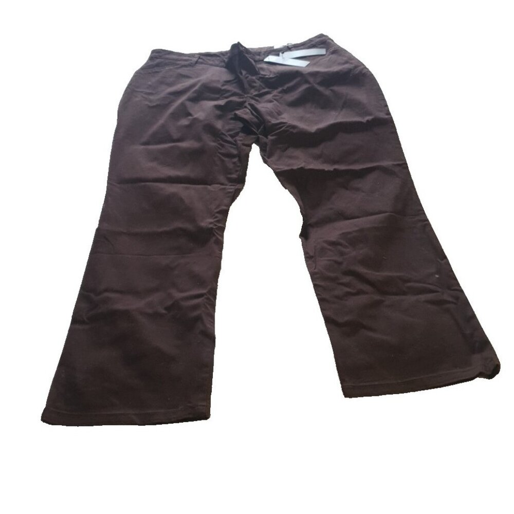 NWT Lee Relaxed Fit Straight Leg Size 18 Roasted Chestnut Mid Rise Pants Slacks